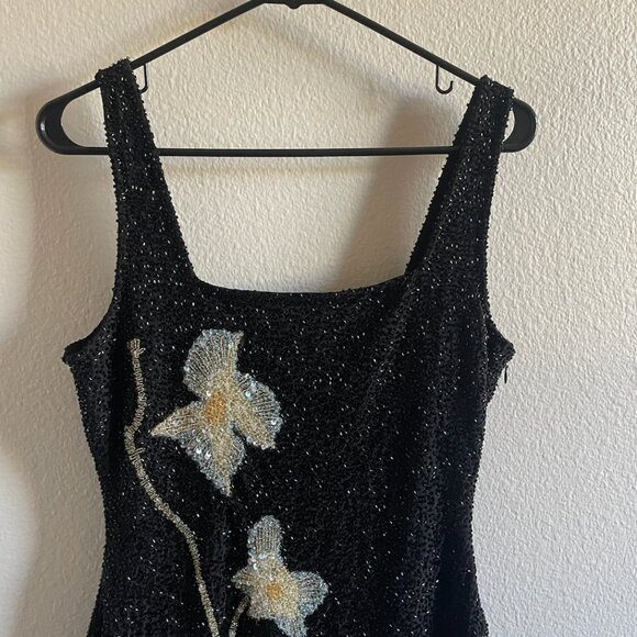 Staud Le Sable Beaded Mini Dress Botanical Shadows Size Medium - Picture 6 of 10